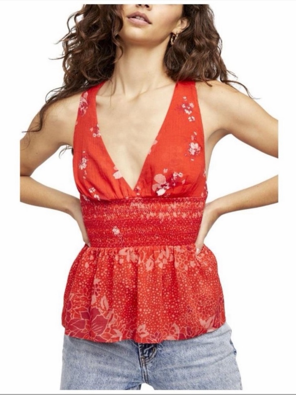Free People Brinkley Smocked Tank Top